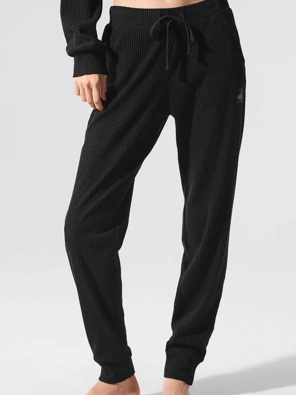 Alo Muse Ribbed Jogger Sweatpant Black